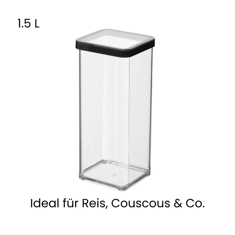 LOFT Vorratsdose Schwarz - 10x10x21.4cm (1.5L)