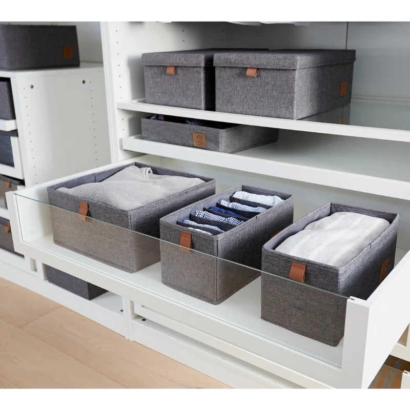 PREMIUM Organizer 6 Fächer schmal Grau - Set 2 Stk