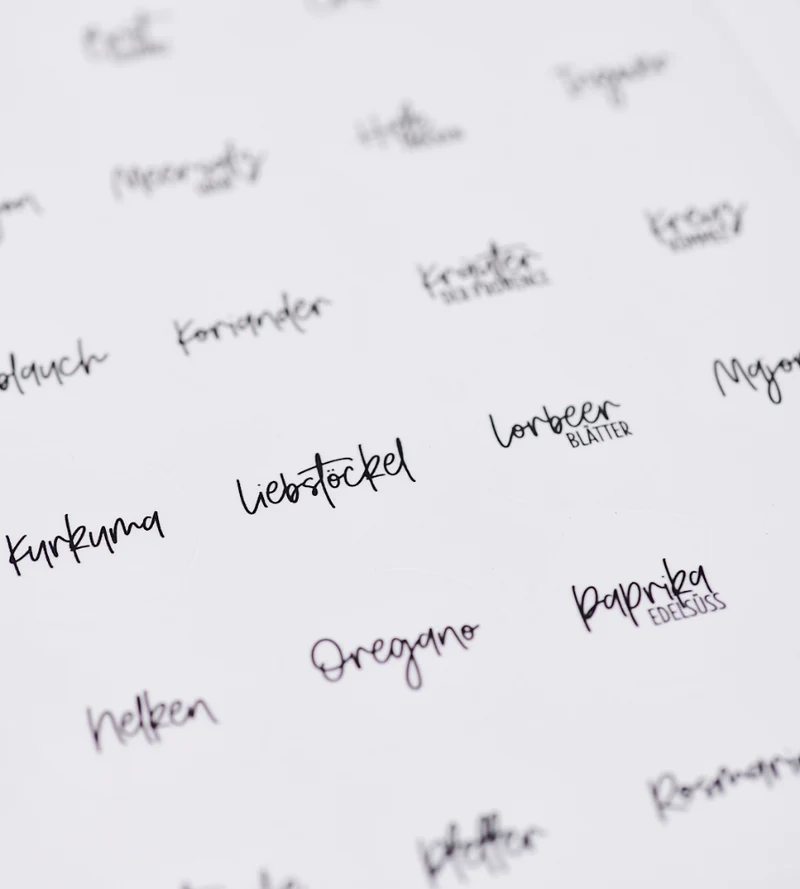 Etiketten Gewürze RUND - Handwritten