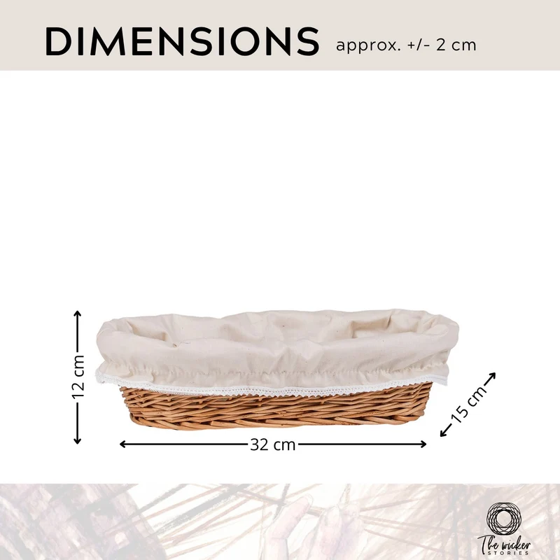 Lamis wicker bread box, bread basket, baking basket with trim, set of 3 TheWickerStories