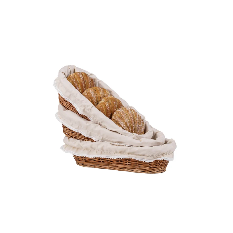 Lamis wicker bread box, bread basket, baking basket with trim, set of 3 TheWickerStories