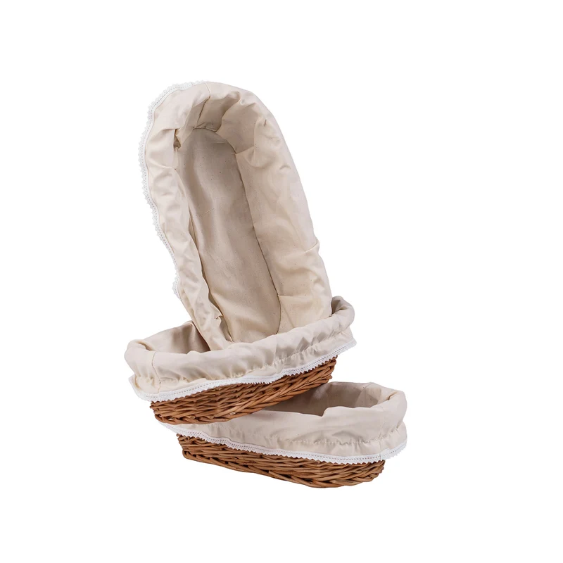 Lamis wicker bread box, bread basket, baking basket with trim, set of 3 TheWickerStories