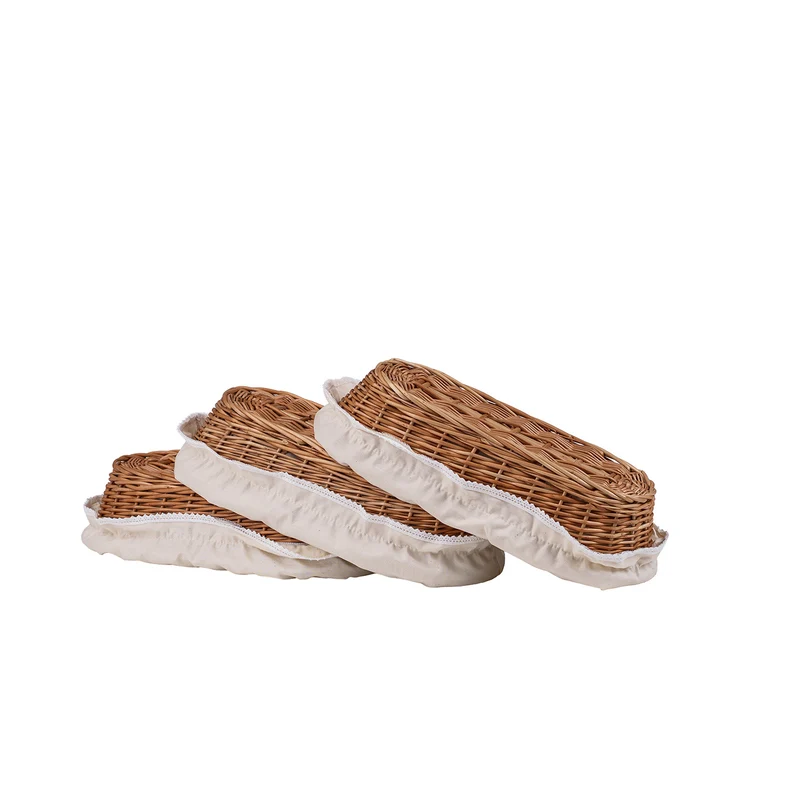 Lamis wicker bread box, bread basket, baking basket with trim, set of 3 TheWickerStories