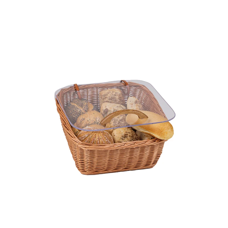 Laro wicker bread display basket with lid, set of 2 by TheWickerStories