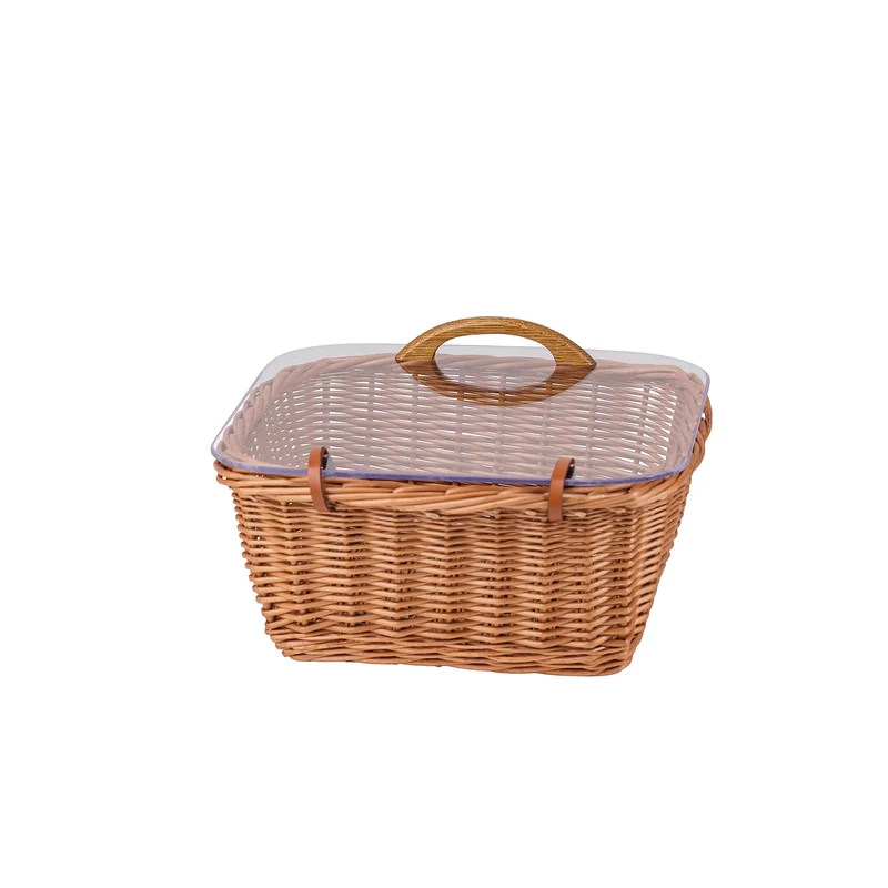 Laro wicker bread display basket with lid, set of 2 by TheWickerStories