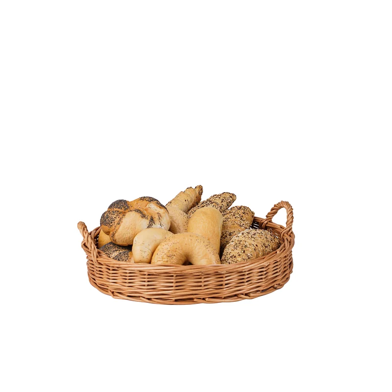 Zafir round wicker tray, display basket, pastry basket, set of 2 TheWickerStories