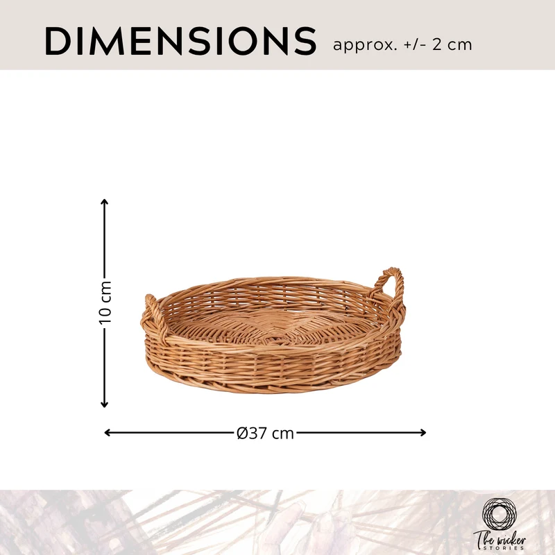 Zafir round wicker tray, display basket, pastry basket, set of 2 TheWickerStories