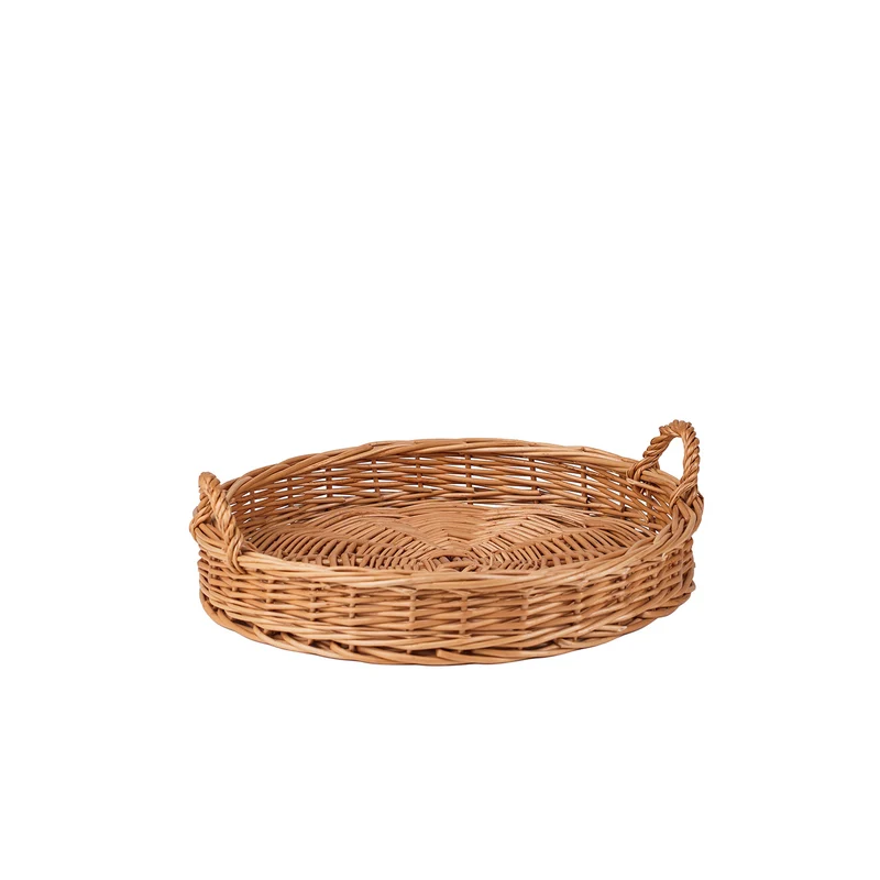 Zafir round wicker tray, display basket, pastry basket, set of 2 TheWickerStories