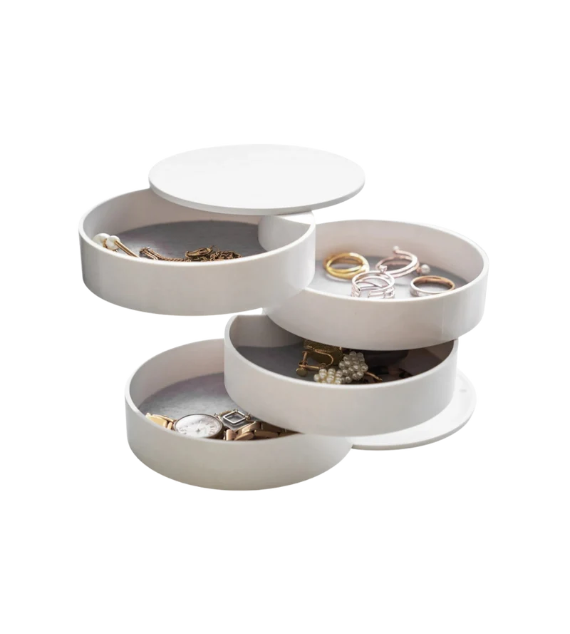 TOWER Schmuckbox mit 4 Fächern - Weiss