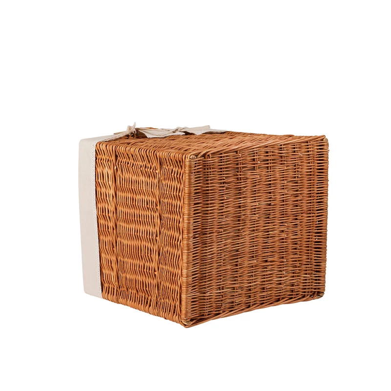 Bretia wicker display basket, baguette stand, bread display with trim TheWickerStories