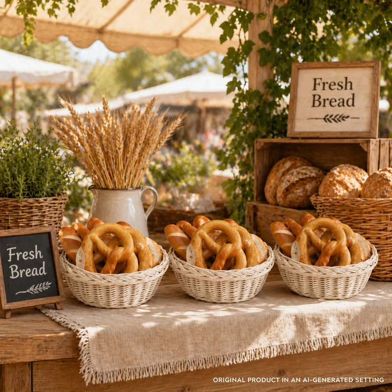 Larus wicker bread display basket, set of 5 pieces TheWickerStories
