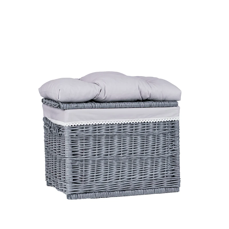 Kogio wicker trunk with lid and cushion TheWickerStories