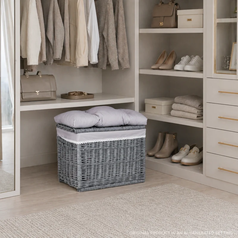 Kogio wicker trunk with lid and cushion TheWickerStories