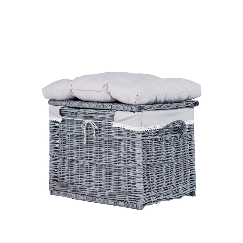 Kogio wicker trunk with lid and cushion TheWickerStories