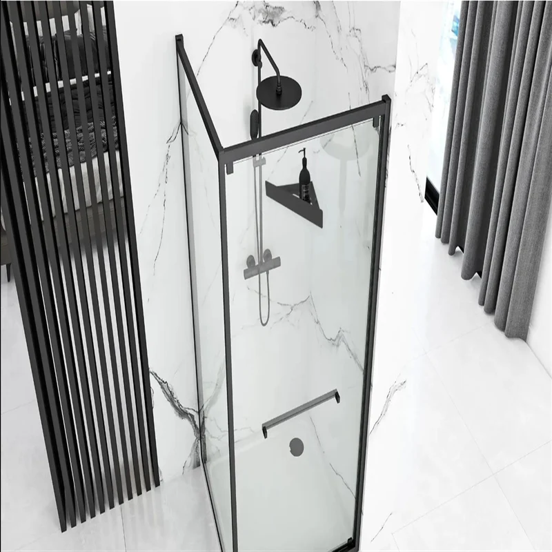 Badezimmerregal SF07 – Eckablage Edelstahl Schwarz Matt