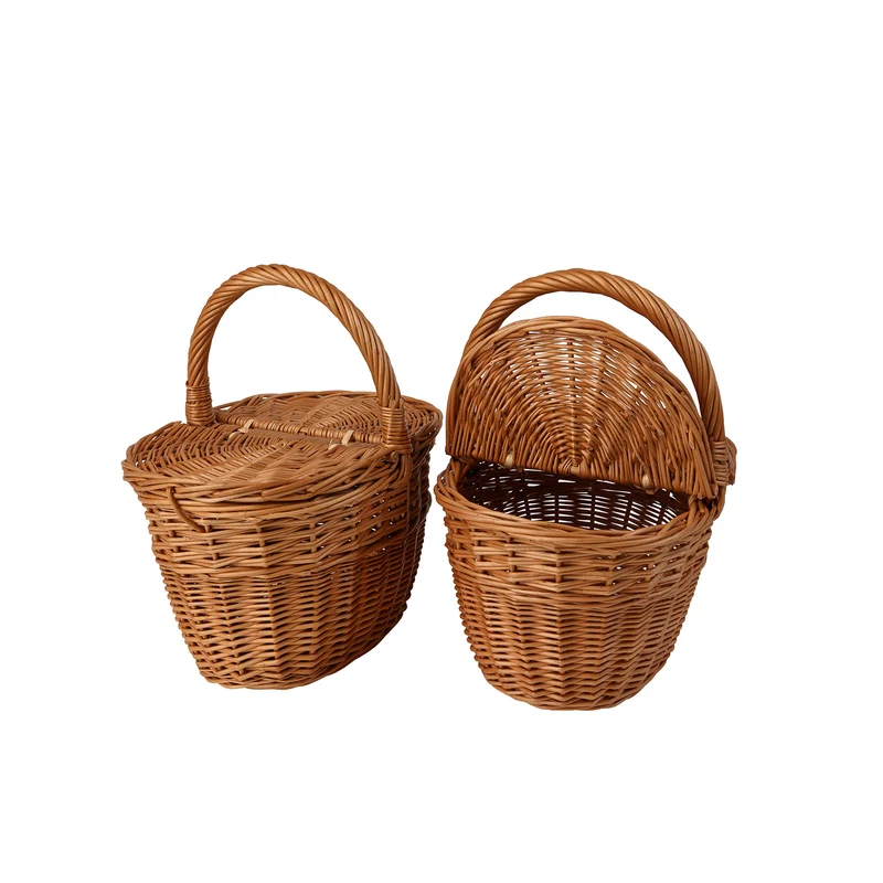 Kastalia wicker picnic and play basket for children – set of 2 with lid, TheWickerStories