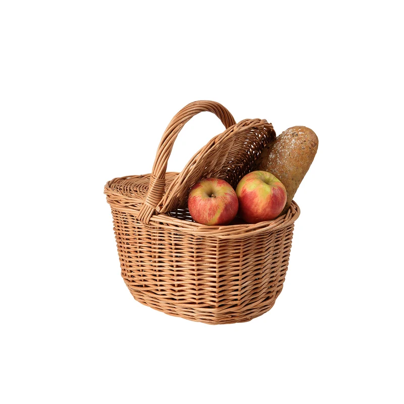 Kastalia wicker picnic basket with lid and handle TheWickerStories
