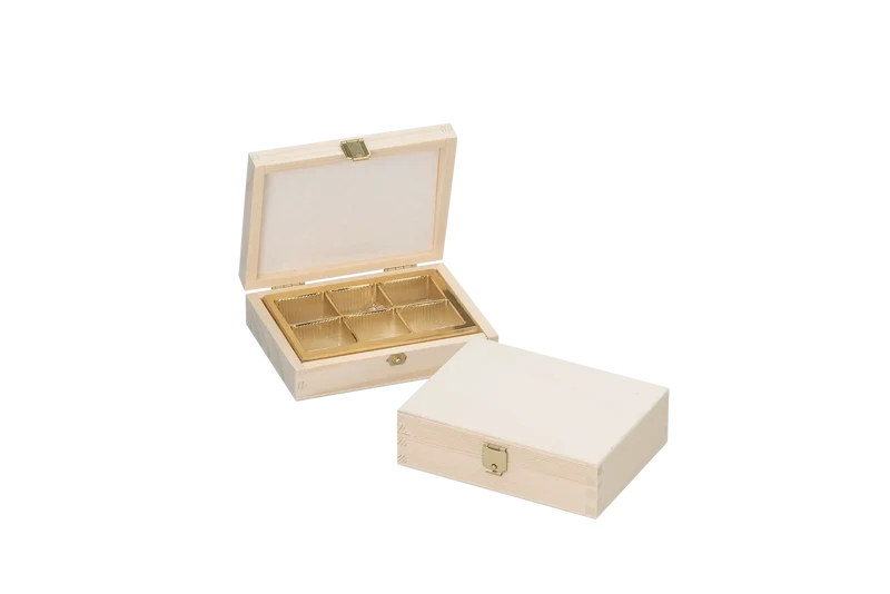 6er - Pralinenschachtel aus Holz