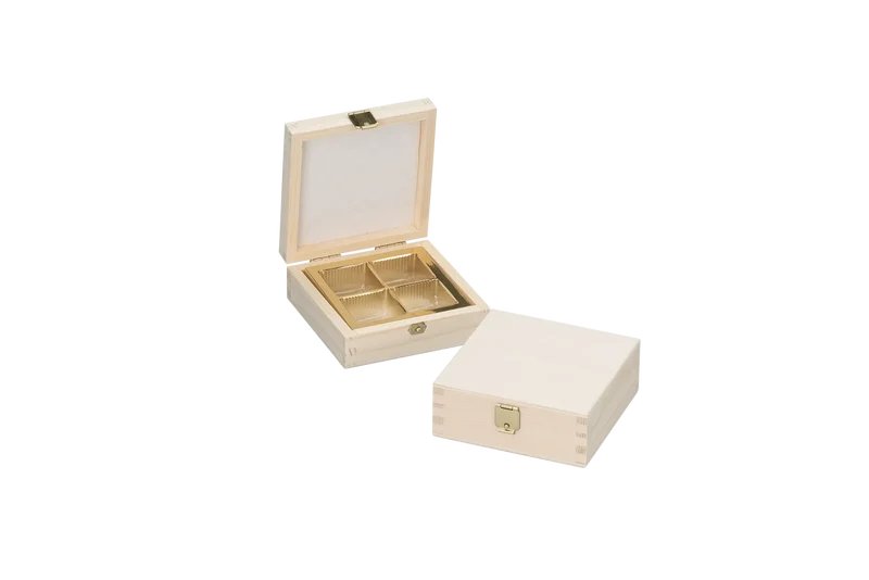 4er - Pralinenschachtel aus Holz