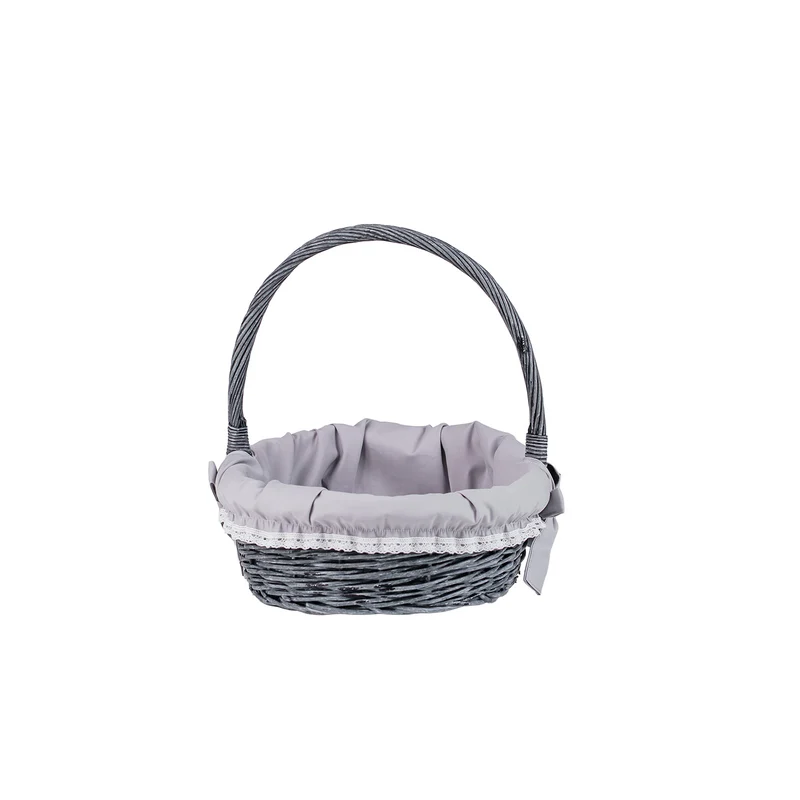 Zerena wicker display basket with gray trim TheWickerStories
