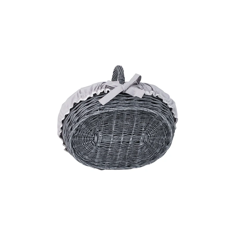 Zerena wicker display basket with gray trim TheWickerStories