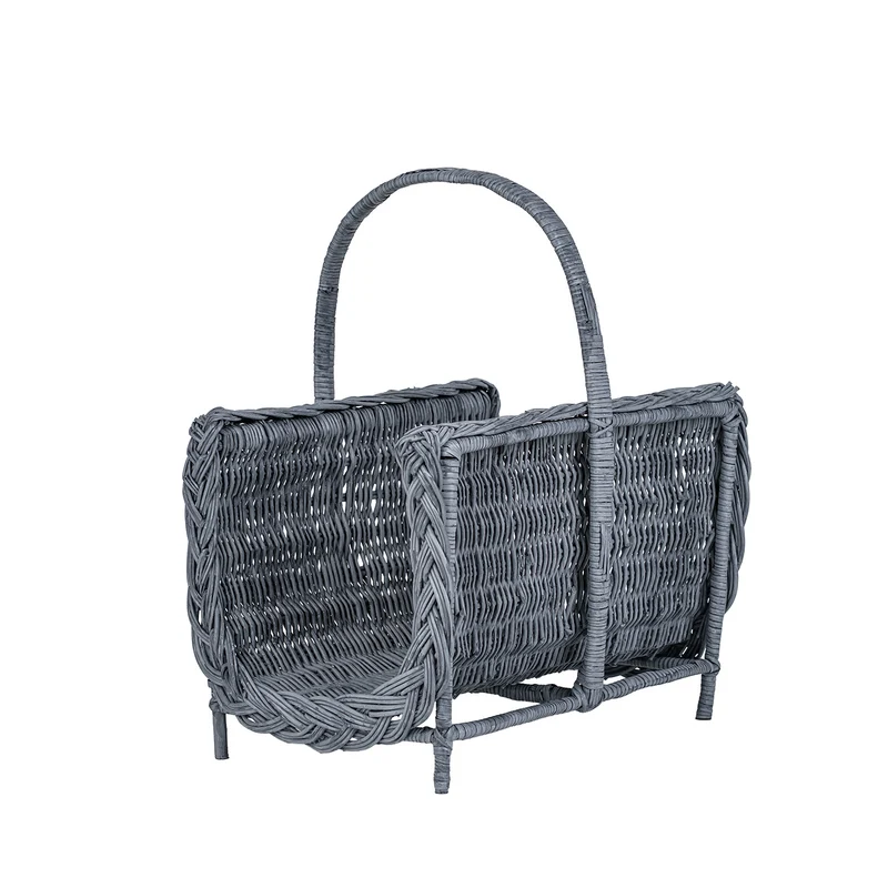 Ferla wicker fireplace log basket with handle TheWickerStories