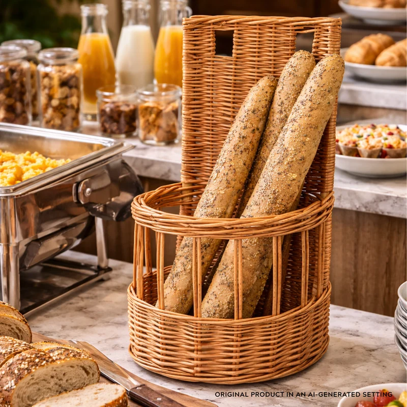 Bivela wicker baguette basket for storage and display TheWickerStories