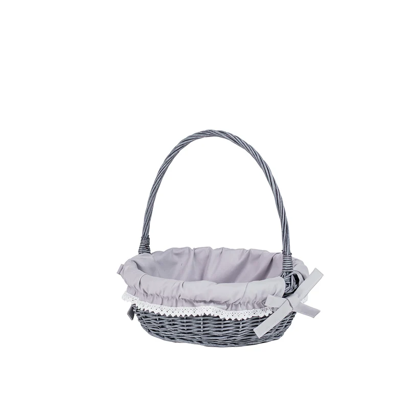 Zerena wicker display basket with gray trim TheWickerStories