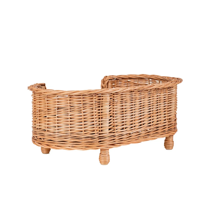 Esoria wicker pet basket with black cushion TheWickerStories