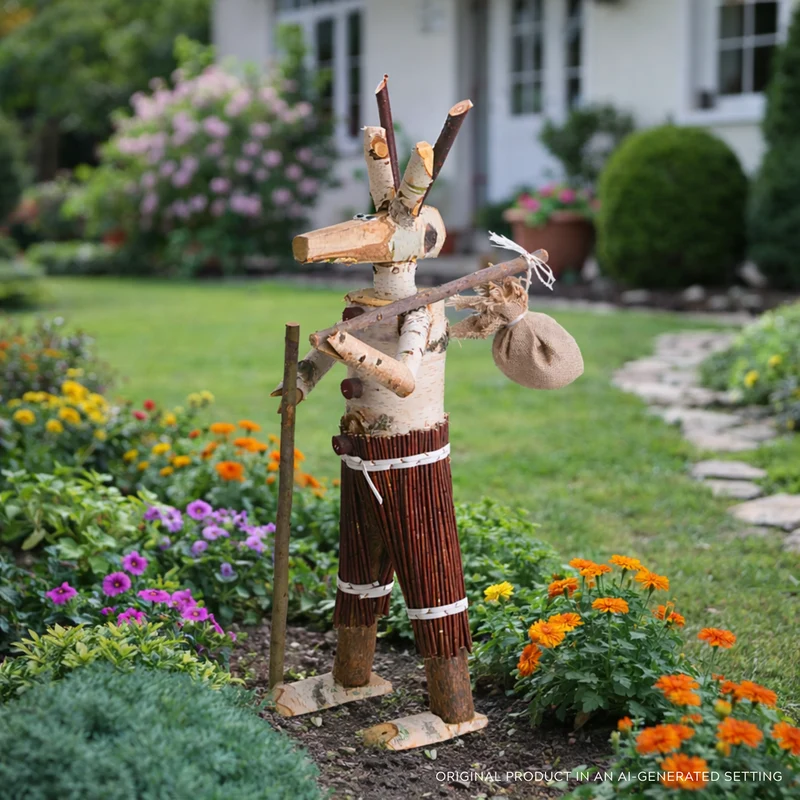 Lignum wooden decorative figurine made from birch for the garden TheWickerStories