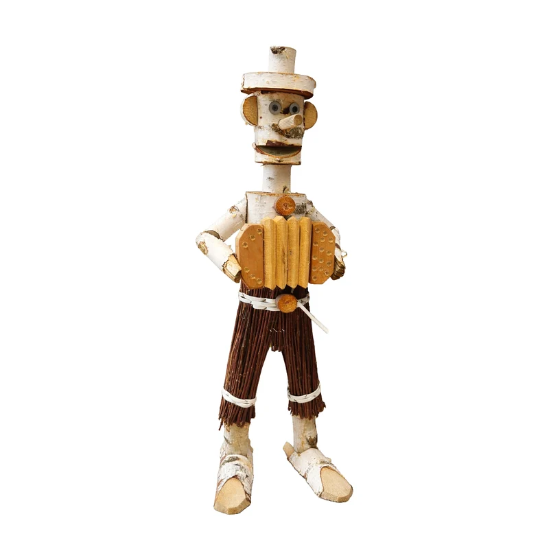 Lignum wooden decorative birch figurine for the garden – handmade garden decoration that complements wicker and rattan décor TheWickerStories