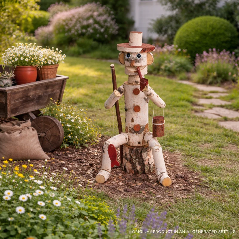 Lignum decorative wooden birch garden figurine | TheWickerStories