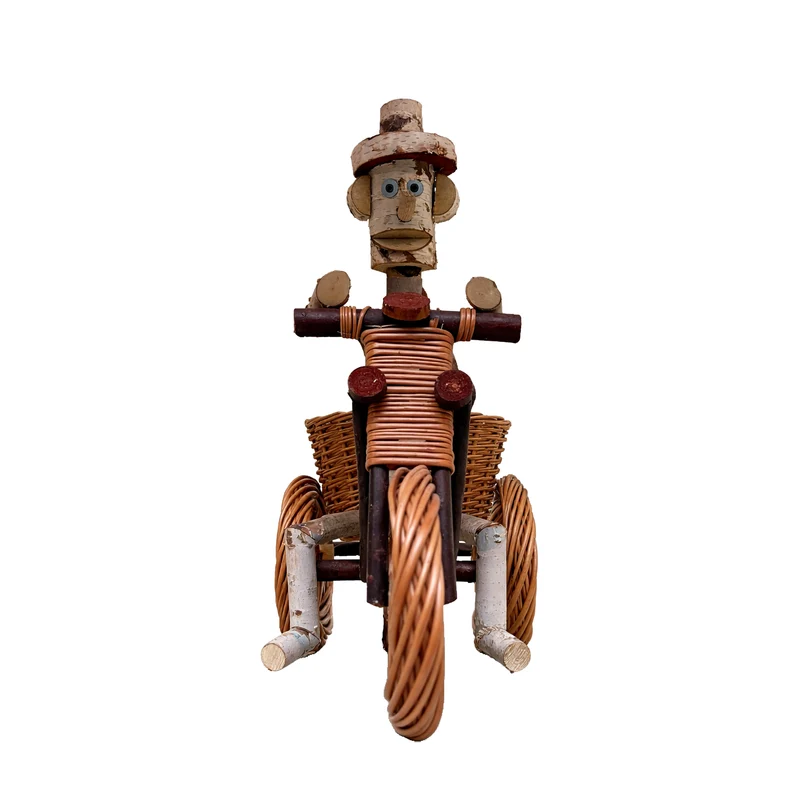 Lignum wooden decorative figurine with planter for the garden TheWickerStories
