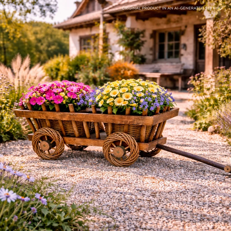 Lignum decorative figurine with planters for the garden TheWickerStories