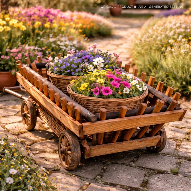 Lignum decorative figurine with planters for the garden TheWickerStories