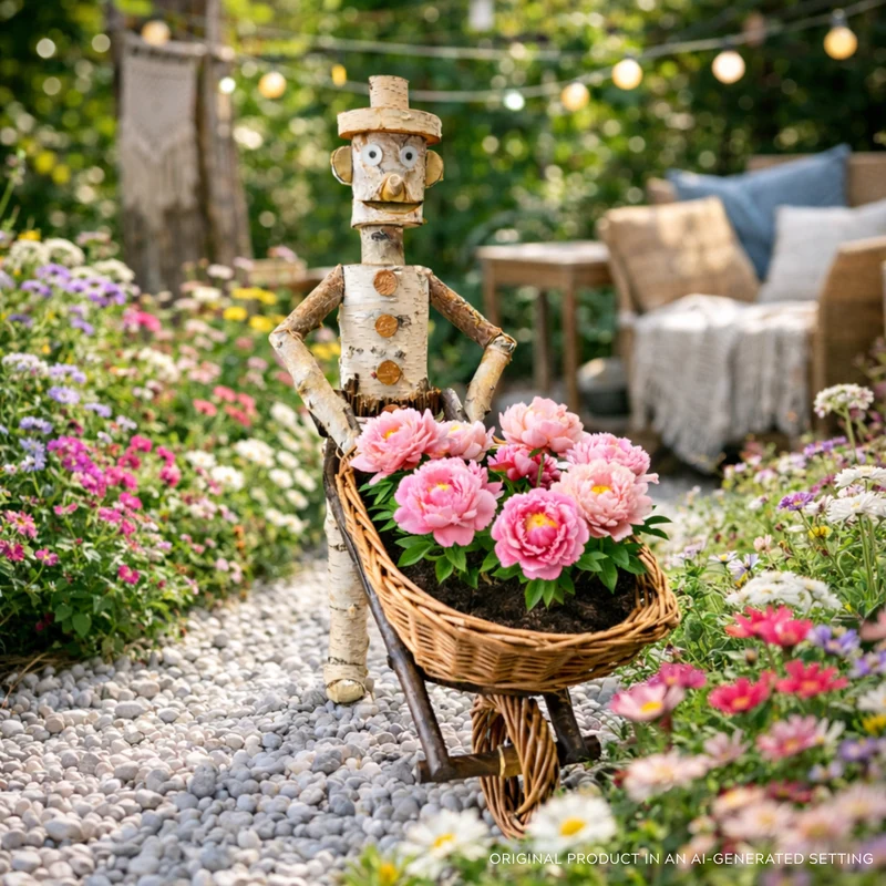 Lignum wooden decorative figurine made of birch for the garden TheWickerStories