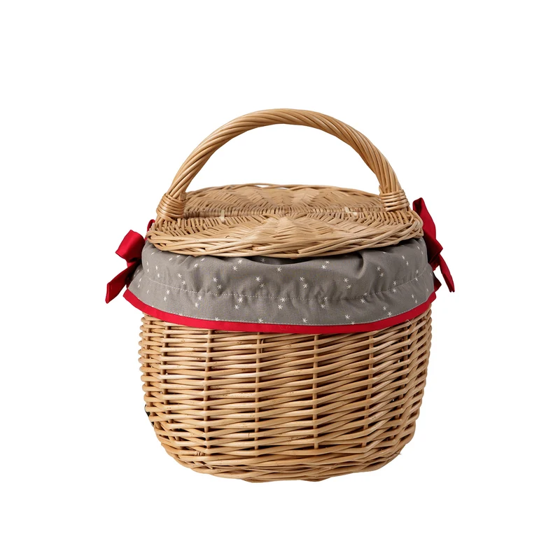 Kardia wicker picnic basket, shopping basket with lid and trim TheWickerStories