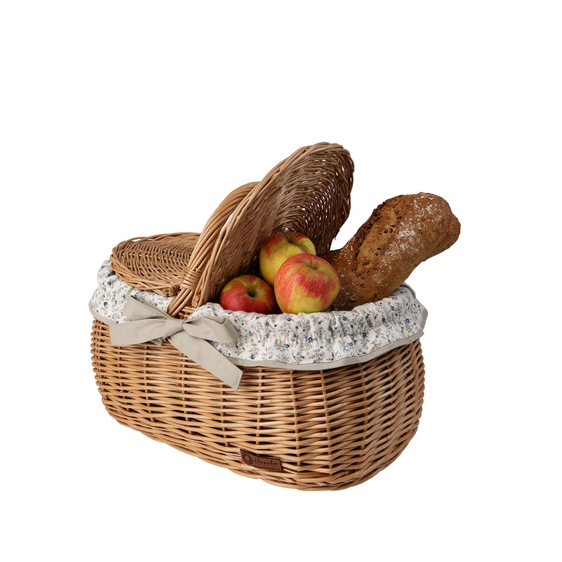 Kardia wicker picnic basket, shopping basket with lid and trim TheWickerStories