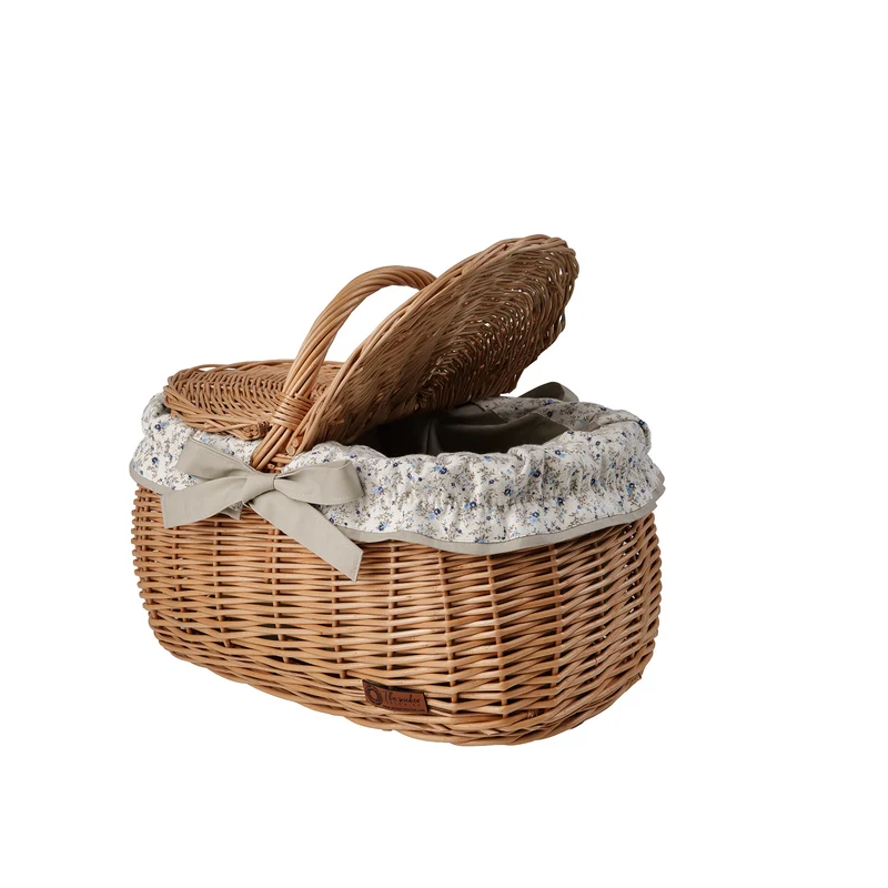 Kardia wicker picnic basket, shopping basket with lid and trim TheWickerStories
