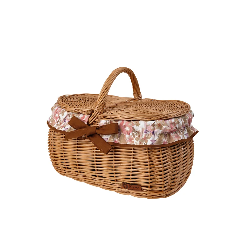 Kardia wicker picnic basket, shopping basket with lid and trim TheWickerStories
