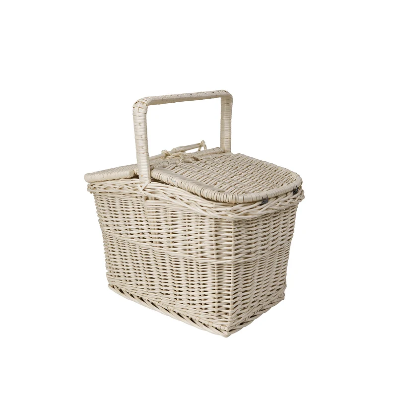 Kastulia wicker picnic basket with handle and lid, shopping basket TheWickerStories