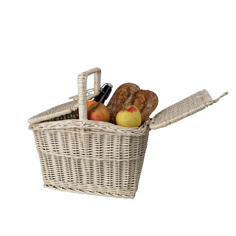 Kastulia wicker picnic basket with handle and lid, shopping basket TheWickerStories