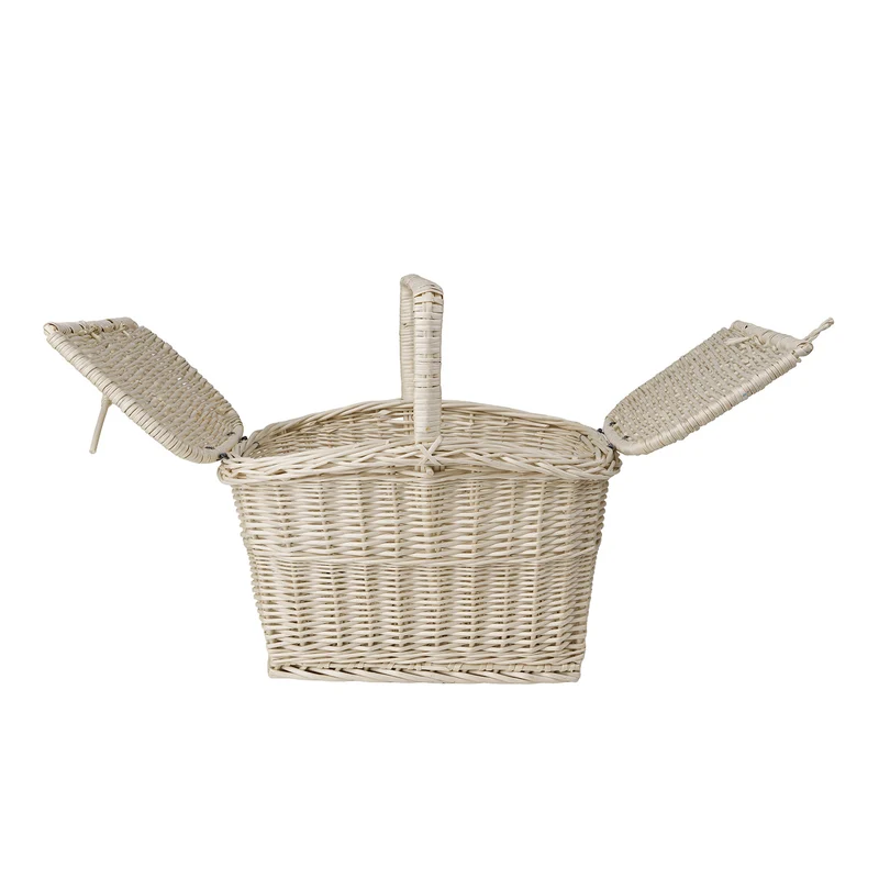 Kastulia wicker picnic basket with handle and lid, shopping basket TheWickerStories