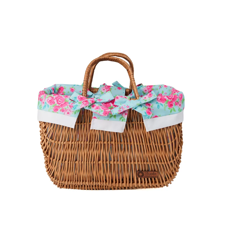 Werlissa wicker bag, women's handbag, picnic basket with handles and trim TheWickerStories