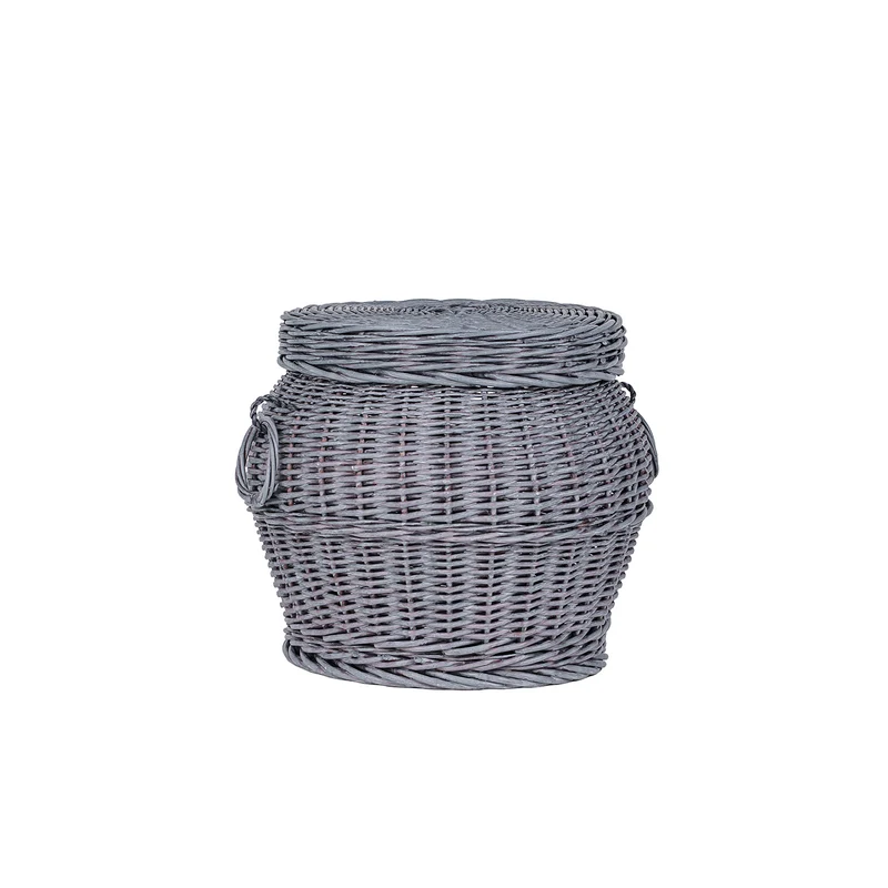 Marlis wicker laundry and storage basket with lid and handles TheWickerStories