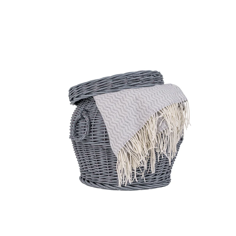 Marlis wicker laundry and storage basket with lid and handles TheWickerStories