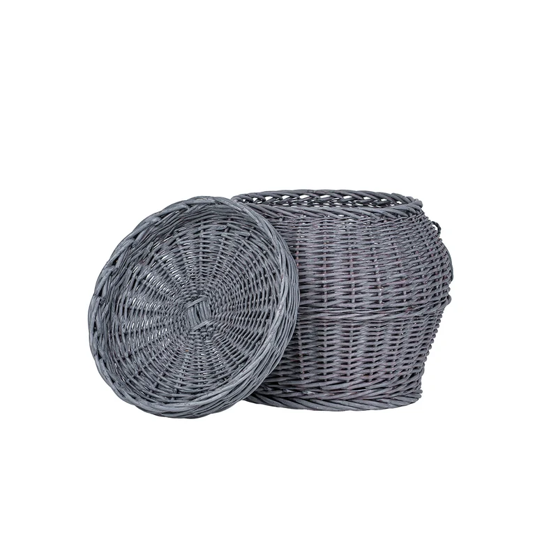 Marlis wicker laundry and storage basket with lid and handles TheWickerStories