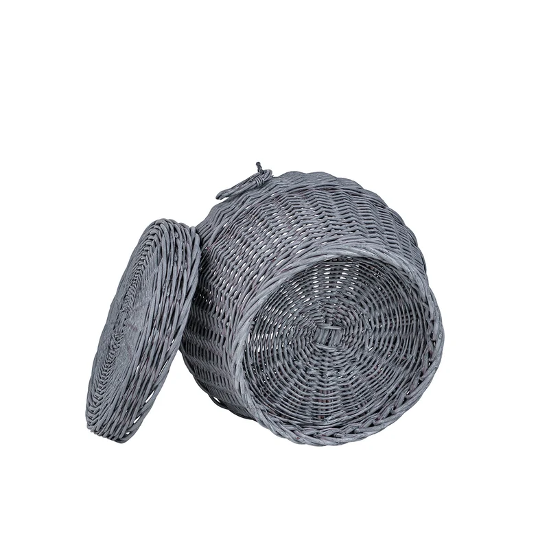 Marlis wicker laundry and storage basket with lid and handles TheWickerStories