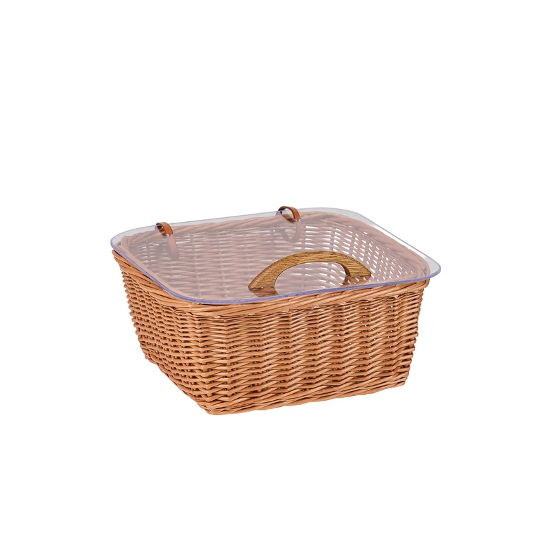 Laro wicker display basket for bread, bakery basket, bread box with lid TheWickerStories