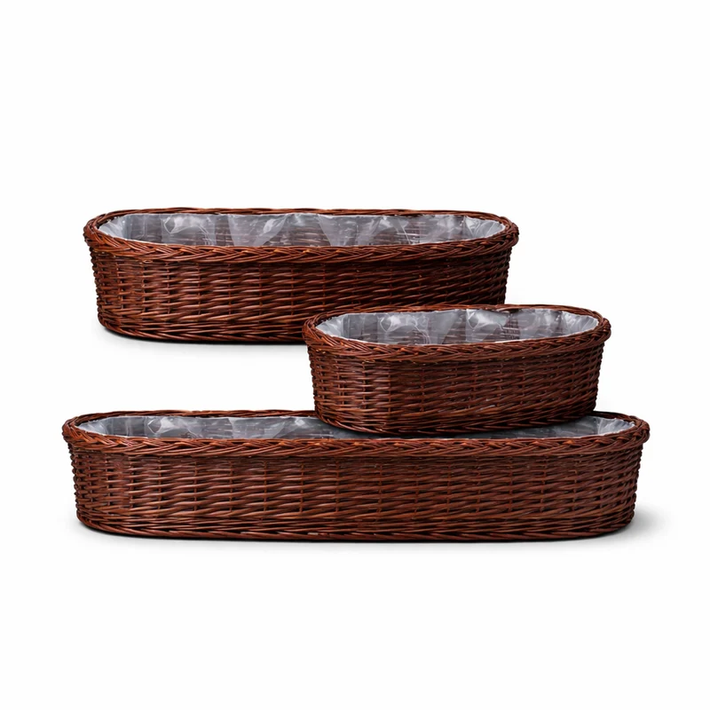 Fivina wicker planter covers with foil liner, set of 3. TheWickerStories